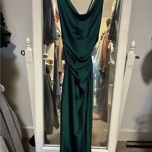 Windsor Deep Green - cowl neck dress